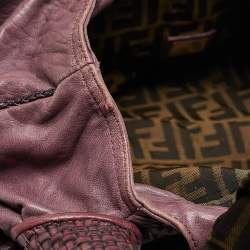 Pre Owned Fendi Purple Pebbled Leather Spy Bag