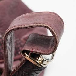 Pre Owned Fendi Purple Pebbled Leather Spy Bag
