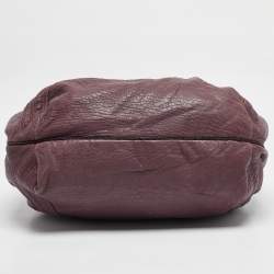 Pre Owned Fendi Purple Pebbled Leather Spy Bag