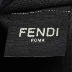 Pre Owned Fendi Blue Zucca Canvas and Leather Medium FF Peekaboo X Tote