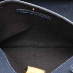 Pre Owned Fendi Blue Zucca Canvas and Leather Medium FF Peekaboo X Tote