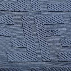 Pre Owned Fendi Blue Zucca Canvas and Leather Medium FF Peekaboo X Tote