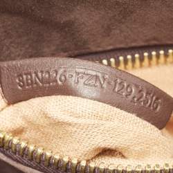 Fendi Dark Brown Leather Medium Peekaboo Top Handle Bag
