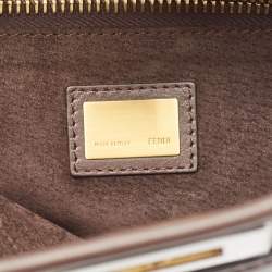 Fendi Dark Brown Leather Medium Peekaboo Top Handle Bag