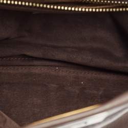 Fendi Dark Brown Leather Medium Peekaboo Top Handle Bag