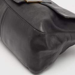 Pre Owned Fendi Black Leather Mamma Forever Shoulder Bag