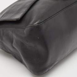 Pre Owned Fendi Black Leather Mamma Forever Shoulder Bag