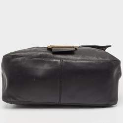 Pre Owned Fendi Black Leather Mamma Forever Shoulder Bag