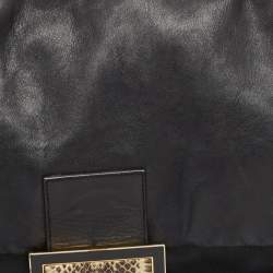 Pre Owned Fendi Black Leather Mamma Forever Shoulder Bag