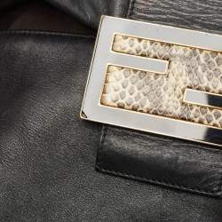 Pre Owned Fendi Black Leather Mamma Forever Shoulder Bag