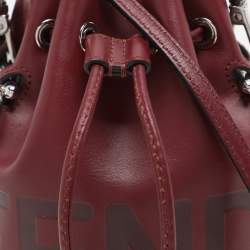 Fendi Burgundy Leather Mini Mon Tresor Bucket Bag