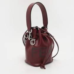Fendi Burgundy Leather Mini Mon Tresor Bucket Bag