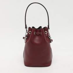 Fendi Burgundy Leather Mini Mon Tresor Bucket Bag