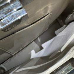 Pre Owned Fendi Grigio Polvere Nappa Embroidered Flower Scalloped Mini Peekaboo Iconic Satchel Bag