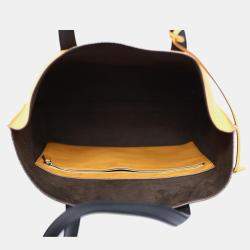 Pre Owned Fendi Light Orange Leather Shopping Tote Bag