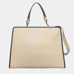 Fendi Light Brown, Black Runaway Tote Bag