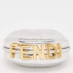 Fendi Silver Leather Nano Fendigraphy Hobo