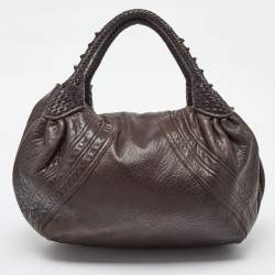 Pre Owned Fendi Brown Nappa Leather Spy Bag