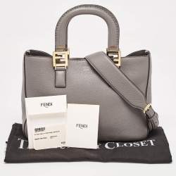 Pre Owned Fendi Grey Leather Gloria Tote