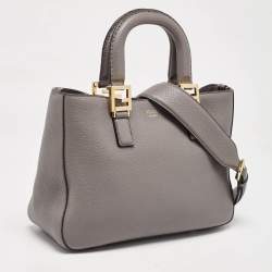 Pre Owned Fendi Grey Leather Gloria Tote