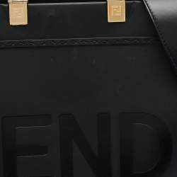 Pre Owned Fendi Black Leather Medium Sunshine Shopper Tote