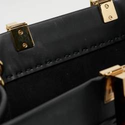 Pre Owned Fendi Black Leather Medium Sunshine Shopper Tote