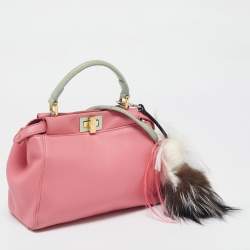 مملوكة مسبقًا Fendi Pink/Green Leather Mini Peekaboo Top Handle Bag