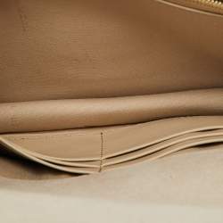 Fendi Beige Leather Studded Flap Wallet on Chain 