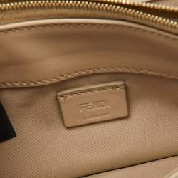 Fendi Beige Leather Studded Flap Wallet on Chain 