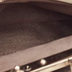 Pre Owned Fendi White Leather Micro Peekaboo Top Handle Bag