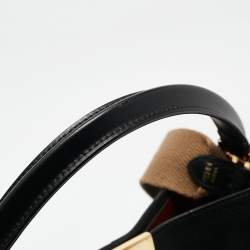 Pre Owned Fendi Black Leather Medium Peekaboo X-Lite Top Handle Bag