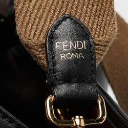 Pre Owned Fendi Black Leather Medium Peekaboo X-Lite Top Handle Bag