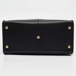 Pre Owned Fendi Black Leather Medium Peekaboo X-Lite Top Handle Bag