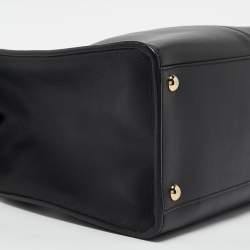 Pre Owned Fendi Black Leather Medium Peekaboo X-Lite Top Handle Bag