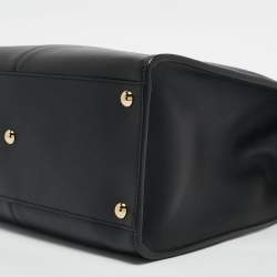 Pre Owned Fendi Black Leather Medium Peekaboo X-Lite Top Handle Bag