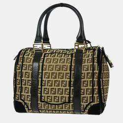 Pre Owned Fendi Brown Zucchino Canvas Handbag