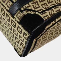 Pre Owned Fendi Brown Zucchino Canvas Handbag