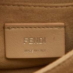 Fendi Light Blue Leather Small Kan I Flap Shoulder Bag