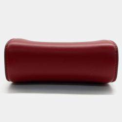Fendi Red Leather Nano Peekaboo Crossbody Bag
