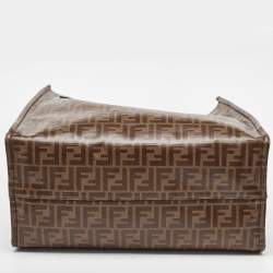 Pre Owned Fendi x Fila Brown Zucca Coated Fabric Large FF 1974 Mania Shopping Tote