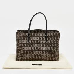 Pre Owned Fendi Brown Zucchino Canvas Small Shopper Tote