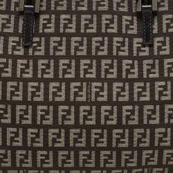 Pre Owned Fendi Brown Zucchino Canvas Small Shopper Tote