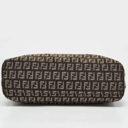 Pre Owned Fendi Brown Zucchino Canvas Small Shopper Tote