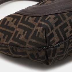 مملوكة مسبقًا Fendi Brown Zucca Canvas and Leather Spy Hobo 