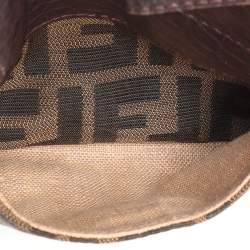 مملوكة مسبقًا Fendi Brown Zucca Canvas and Leather Spy Hobo 