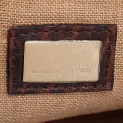 مملوكة مسبقًا Fendi Brown Zucca Canvas and Leather Spy Hobo 