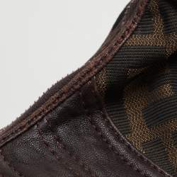 مملوكة مسبقًا Fendi Brown Zucca Canvas and Leather Spy Hobo 