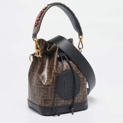 Pre Owned Fendi Brown FF Coated Canvas Grande Mon Tresor Bucket Bag