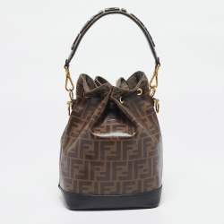 Pre Owned Fendi Brown FF Coated Canvas Grande Mon Tresor Bucket Bag