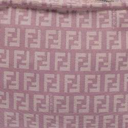 Pre Owned Fendi Purple Zucchino Canvas and Leather Satchel